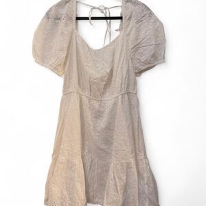 & Other Stories White Eyelet Puff Sleeve Dress US 12 NWT Bridal Easter grad